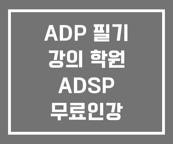 ADP 필기 강의 학원 ADSP 무료인강