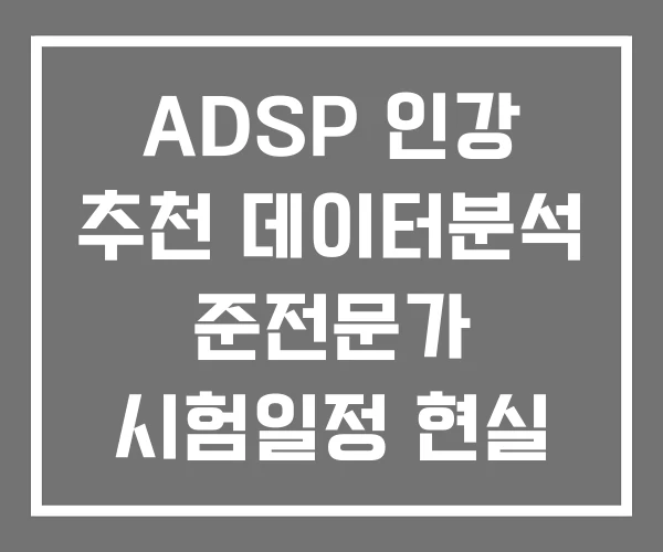 ADSP 인강 추천 데이터분석 준전문가 시험일정 현실 ADSP 인강 추천 데이터분석 준전문가 시험일정 현실