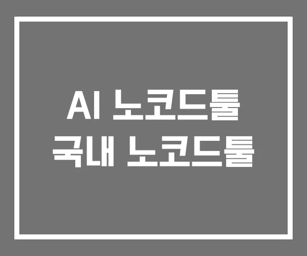 AI 노코드툴 국내 노코드툴