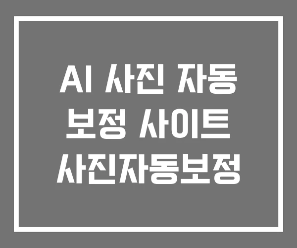 AI 사진 자동 보정 사이트 사진자동보정 AI 사진 자동 보정 사이트 사진자동보정