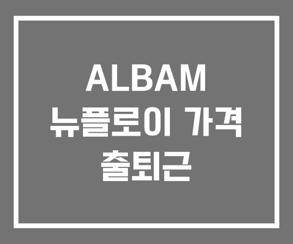 ALBAM 뉴플로이 가격 출퇴근