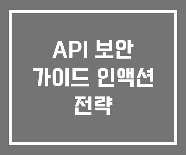 API 보안 가이드 인액션 전략 API 보안 가이드 인액션 전략