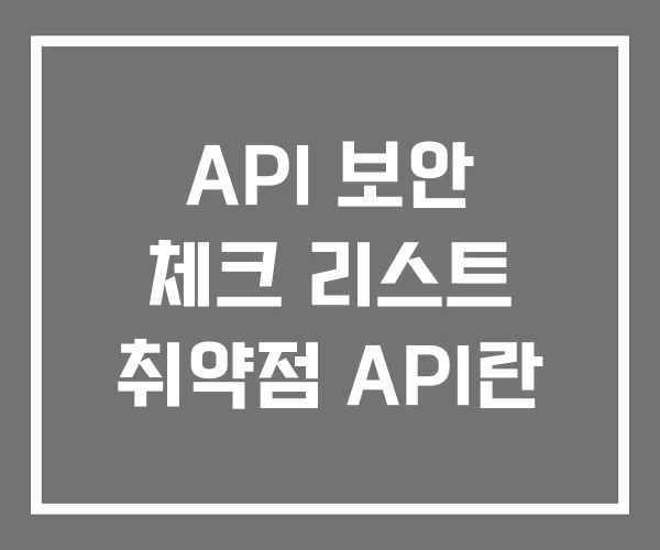 API 보안 체크 리스트 취약점 API란 API 보안 체크 리스트 취약점 API란