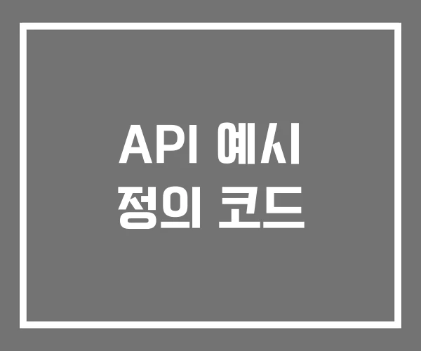 API 예시 정의 코드