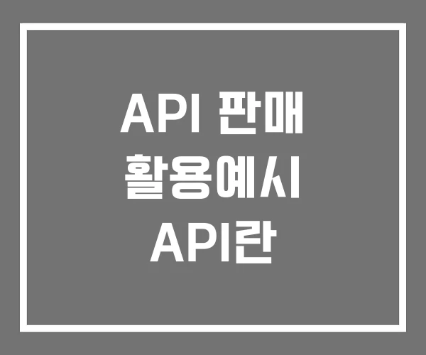 API 판매 활용예시 API란 API 판매 활용예시 API란