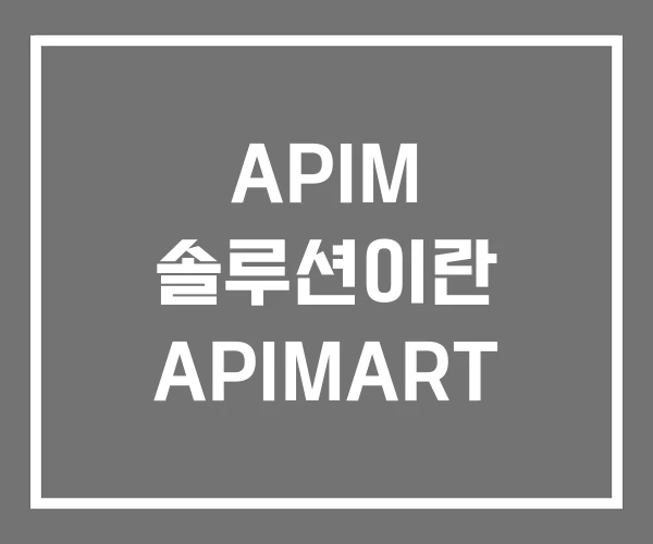 APIM 솔루션이란 APIMART APIM 솔루션이란 APIMART