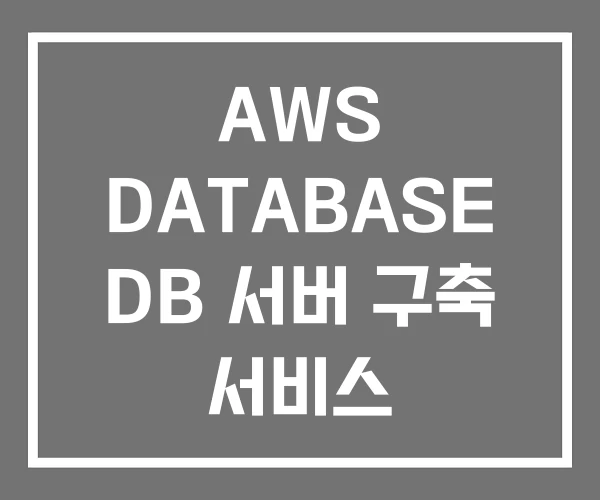 AWS DATABASE DB 서버 구축 서비스 AWS DATABASE DB 서버 구축 서비스