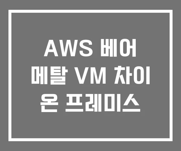 AWS 베어 메탈 VM 차이 온 프레미스 AWS 베어 메탈 VM 차이 온 프레미스