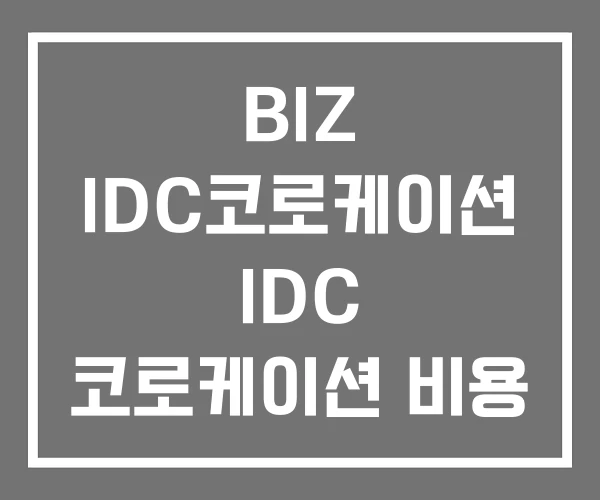 BIZ IDC코로케이션 IDC 코로케이션 비용 가비아
