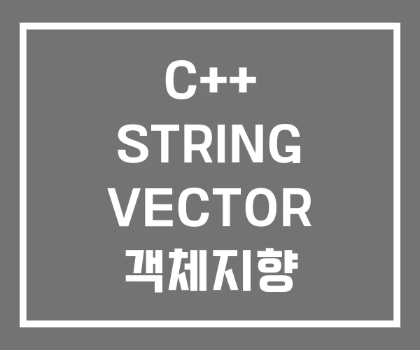C++ STRING VECTOR 객체지향 프로그래밍