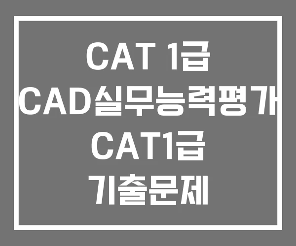 CAT 1급 CAD실무능력평가 CAT1급 기출문제