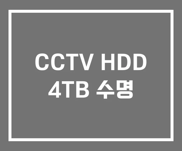 CCTV HDD 4TB 수명 CCTV HDD 4TB 수명