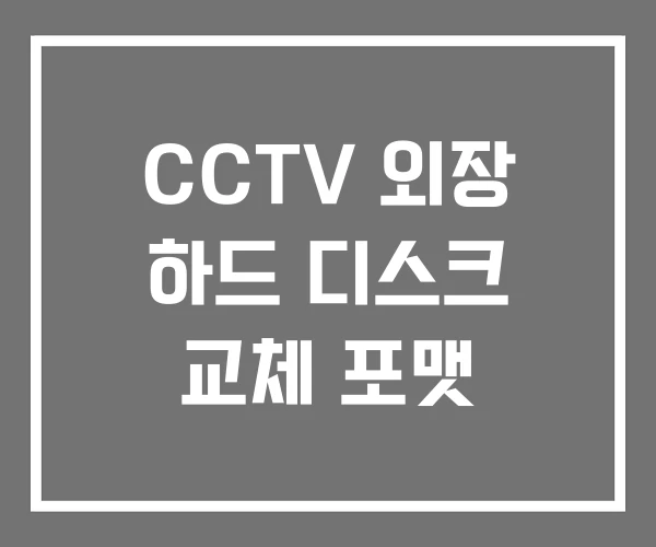 CCTV 외장 하드 디스크 교체 포맷