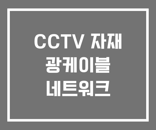 CCTV 자재 광케이블 네트워크