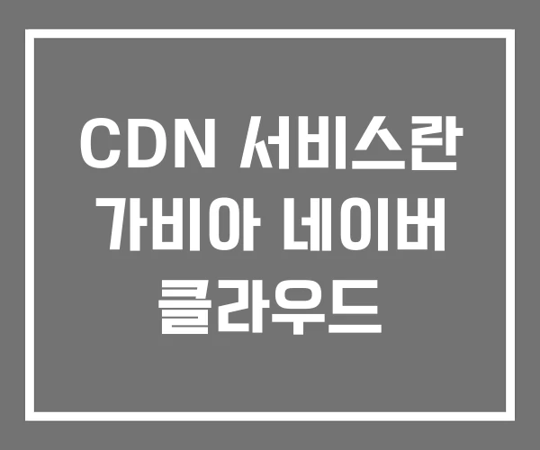 CDN 서비스란 가비아 네이버 클라우드