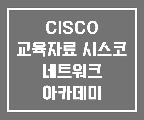 CISCO 교육자료 시스코 네트워크 아카데미