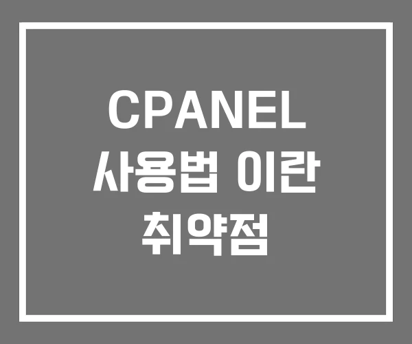 CPANEL 사용법 이란 취약점