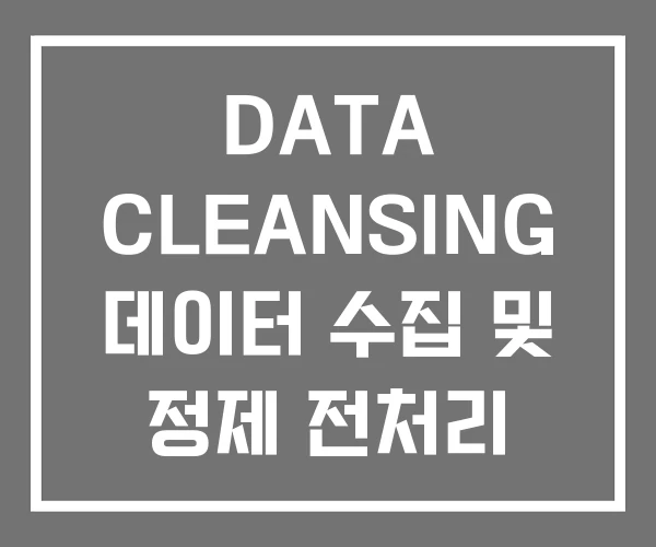 DATA CLEANSING 데이터 수집 및 정제 전처리
