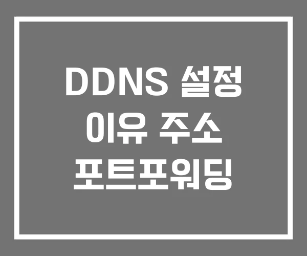 DDNS 설정 이유 주소 포트포워딩