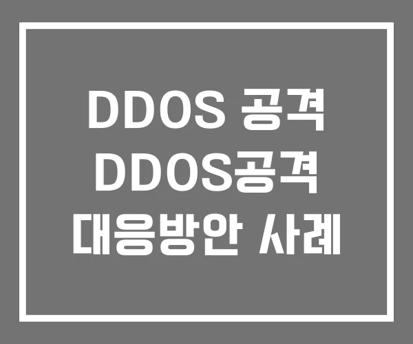 DDOS 공격 DDOS공격 대응방안 사례 DDOS 공격 DDOS공격 대응방안 사례