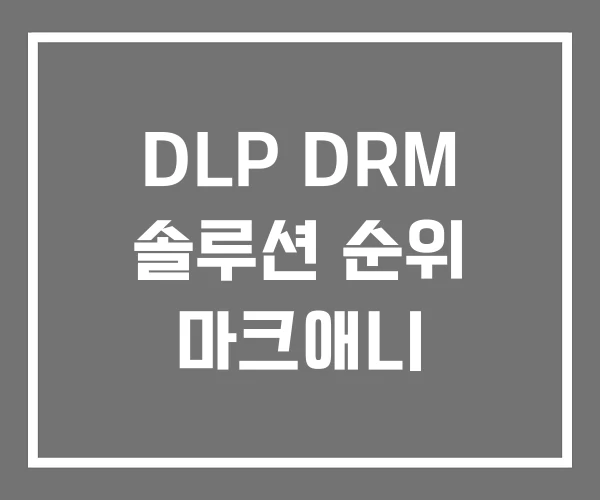 DLP DRM 솔루션 순위 마크애니