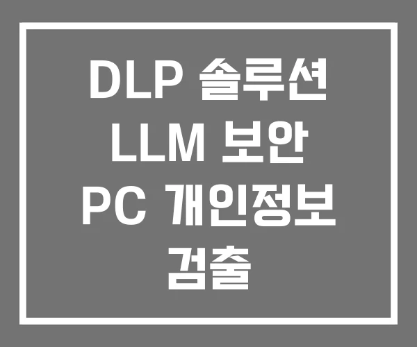 DLP 솔루션 LLM 보안 PC 개인정보 검출 DLP 솔루션 LLM 보안 PC 개인정보 검출