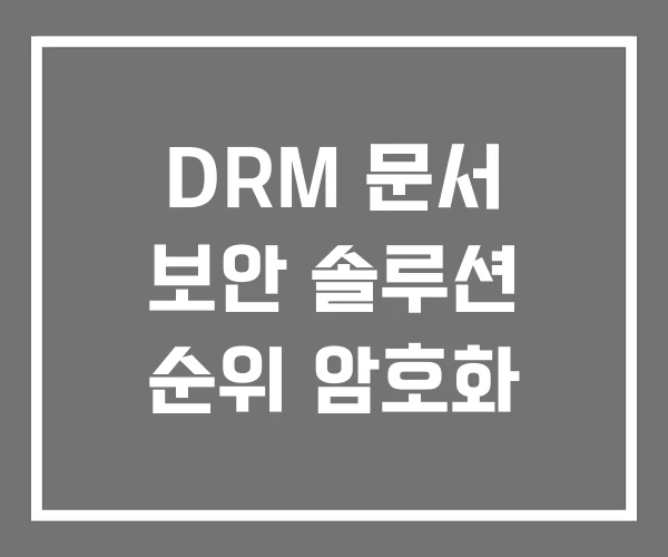 DRM 문서 보안 솔루션 순위 암호화