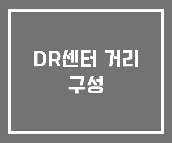 DR센터 거리 구성