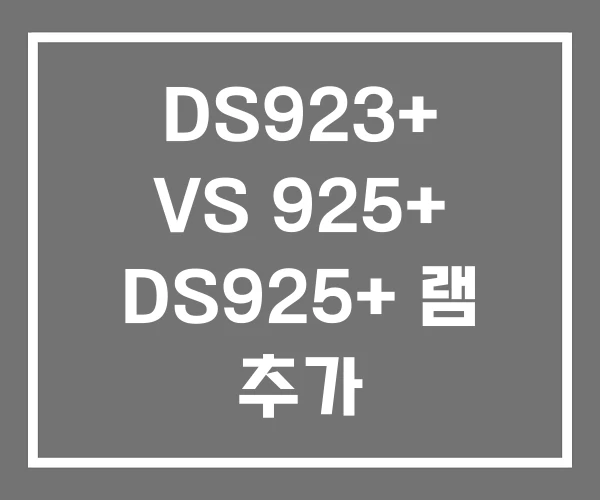 DS923+ VS 925+ DS925+ 램 추가