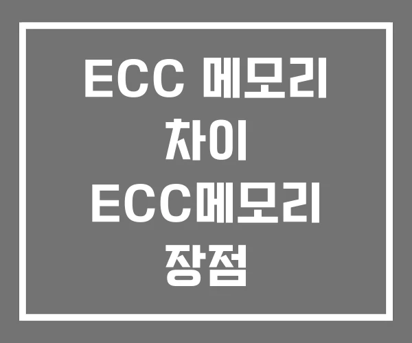 ECC 메모리 차이 ECC메모리 장점