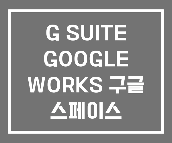 G SUITE GOOGLE WORKS 구글 스페이스