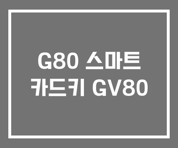 G80 스마트 카드키 GV80
