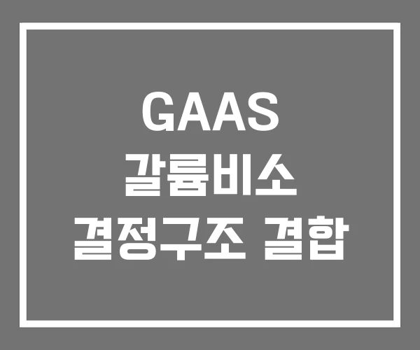 GAAS 갈륨비소 결정구조 결합 GAAS 갈륨비소 결정구조 결합