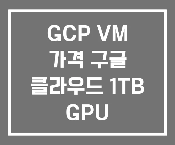 GCP VM 가격 구글 클라우드 1TB GPU GCP VM 가격 구글 클라우드 1TB GPU