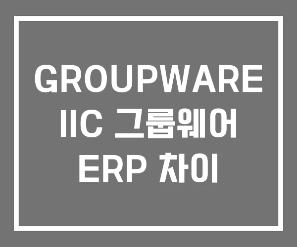 GROUPWARE IIC 그룹웨어 ERP 차이