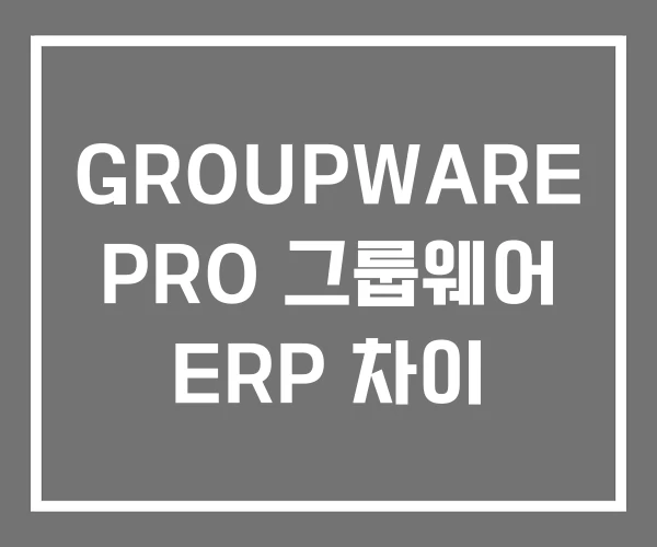 GROUPWARE PRO 그룹웨어 ERP 차이 GROUPWARE PRO 그룹웨어 ERP 차이