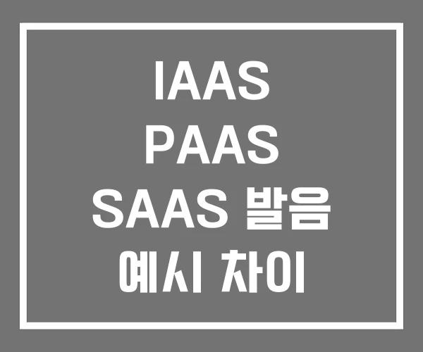 IAAS PAAS SAAS 발음 예시 차이 IAAS PAAS SAAS 발음 예시 차이
