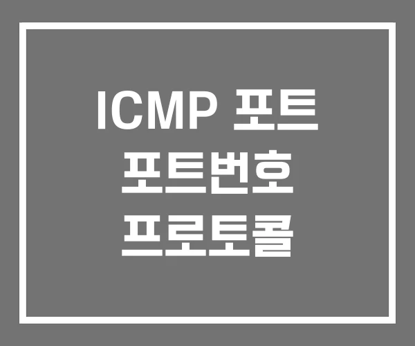 ICMP 포트 포트번호 프로토콜