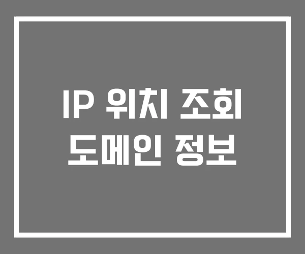 IP 위치 조회 도메인 정보