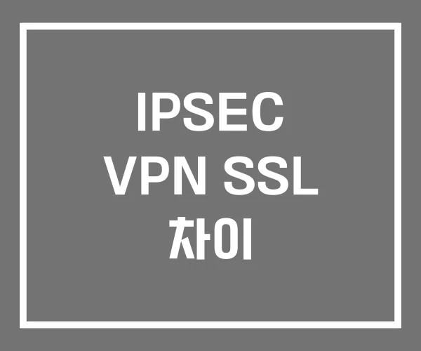 IPSEC VPN SSL 차이 IPSEC VPN SSL 차이