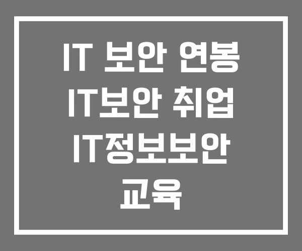 IT 보안 연봉 IT보안 취업 IT정보보안 교육 IT 보안 연봉 IT보안 취업 IT정보보안 교육