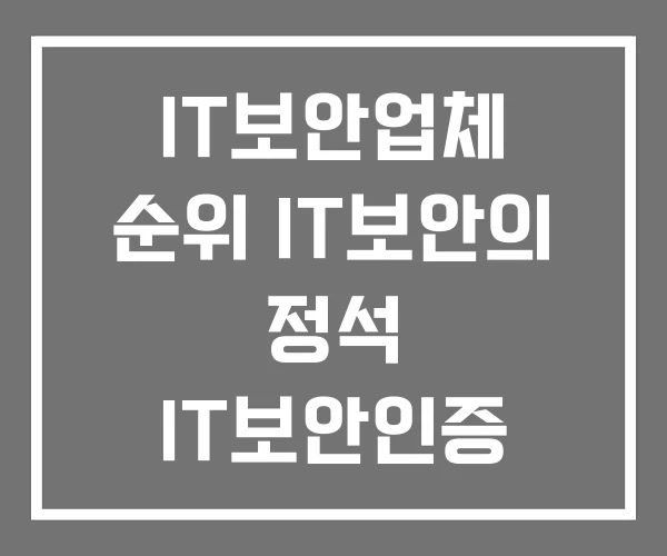 IT보안업체 순위 IT보안의 정석 IT보안인증
