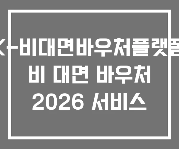 K-비대면바우처플랫폼 비 대면 바우처 2026 서비스 K-비대면바우처플랫폼 비 대면 바우처 2026 서비스