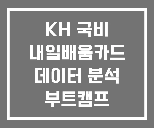 KH 국비 내일배움카드 데이터 분석 부트캠프