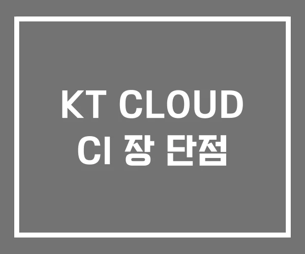 KT CLOUD CI 장 단점 KT CLOUD CI 장 단점
