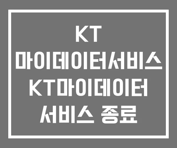 KT 마이데이터서비스 KT마이데이터 서비스 종료 서비스란 KT 마이데이터서비스 KT마이데이터 서비스 종료 서비스란