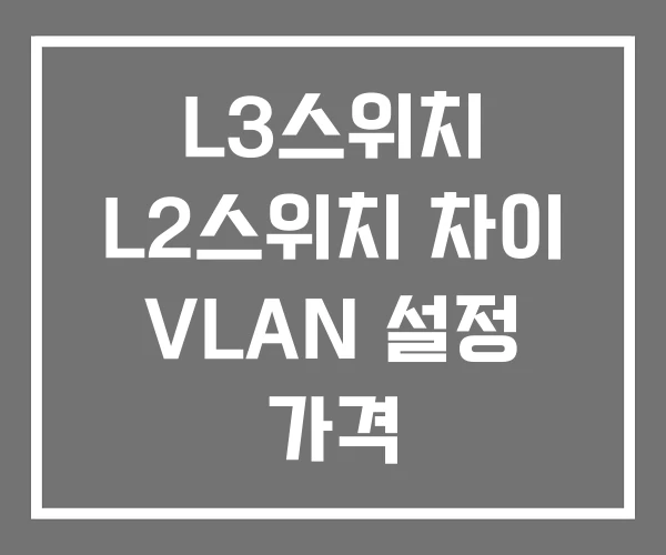 L3스위치 L2스위치 차이 VLAN 설정 가격 L3스위치 L2스위치 차이 VLAN 설정 가격