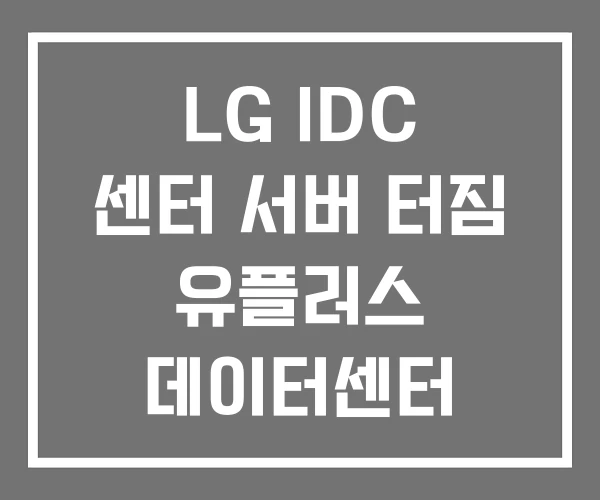 LG IDC 센터 서버 터짐 유플러스 데이터센터