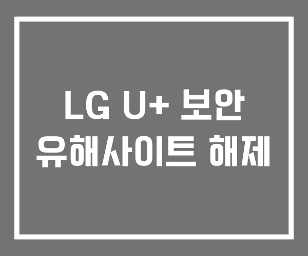 LG U+ 보안 유해사이트 해제