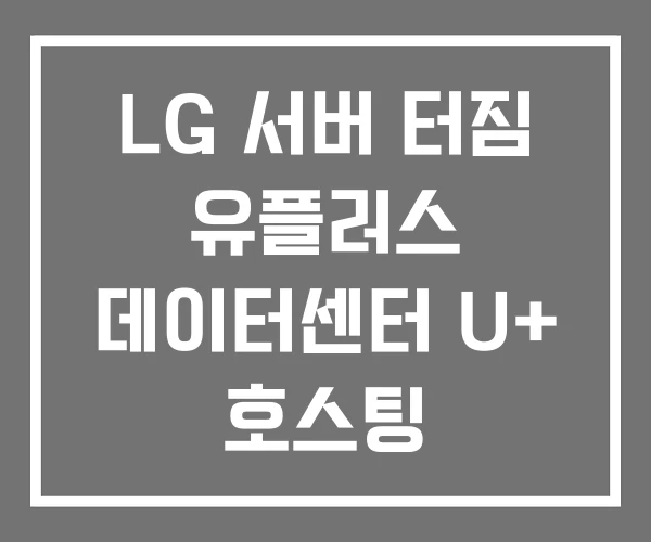 LG 서버 터짐 유플러스 데이터센터 U+ 호스팅 LG 서버 터짐 유플러스 데이터센터 U+ 호스팅